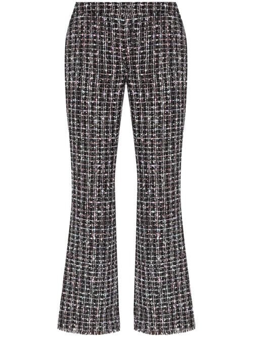 Flared tweed trousers - Black