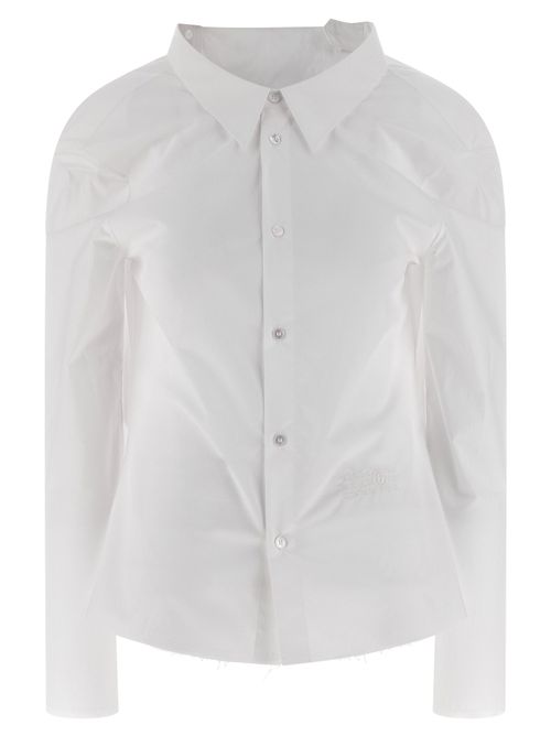 Numeric Signature Embroidered Shirt — White
