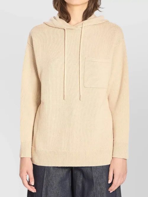 Max Mara - wool and cashmere knit hoodie with dropped shoulder