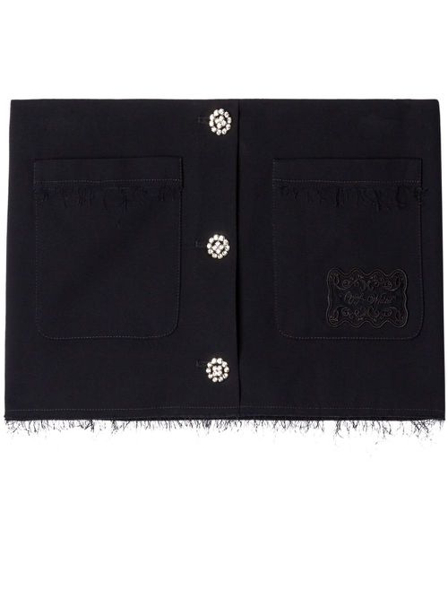 Logo-embroidered mini skirt - Black