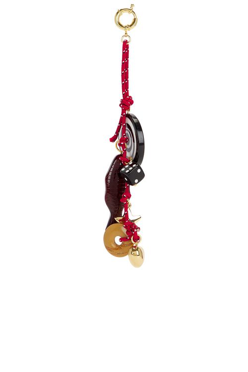 Timeless Pearly Charms Rope Keychain in Red - Red.  a