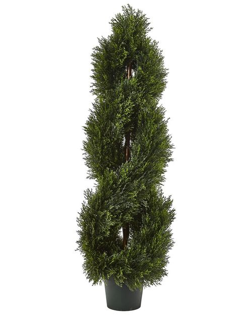 Double Pond Cypress 4ft Spiral Topiary with 1036 Leaves: UV-  Resistant (Indoor/Outdoor)