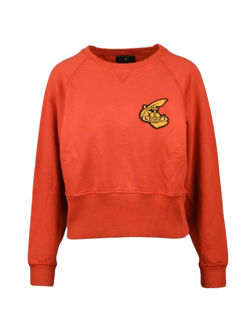 Cropped Crewneck Sweatshirt With Raglan Sleeves And Iconic Emblem