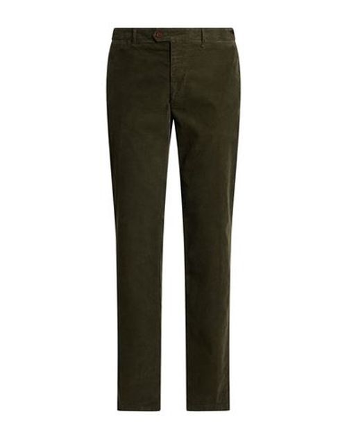 Man Pants Dark green Size 38 Cotton, Elastane