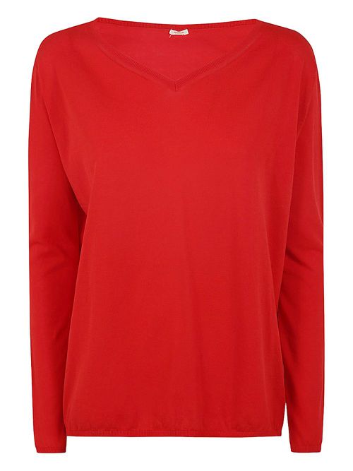 V-neck long-sleeve top - Red