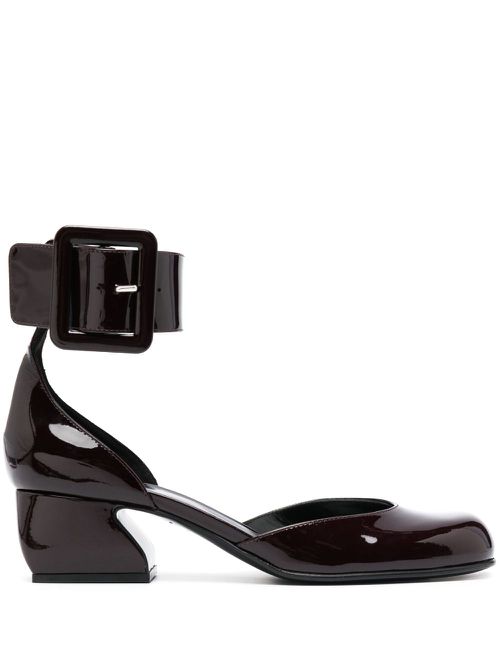 SI Rossi 45mm patent-finish buckled pumps - Red
