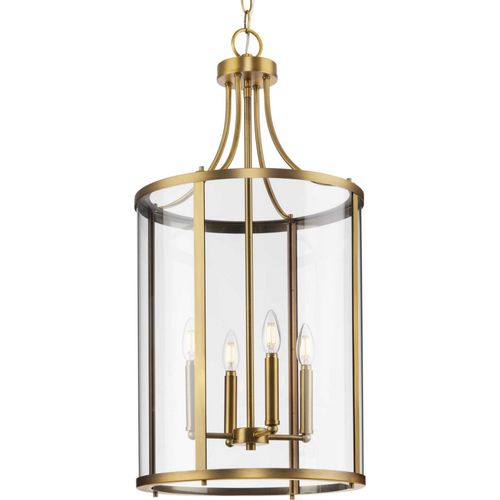 Vintage Brass Four Light Hall & Foyer Light from the Gilliam Collection