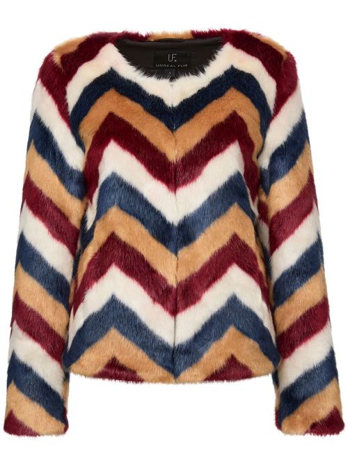 Frequency zigzag faux-fur jacket - Multicolour
