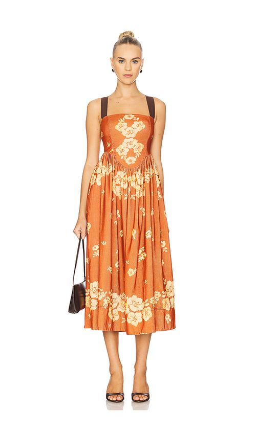 Free People Until Dawn Midi Dress in Orange. XL. Also in L, M