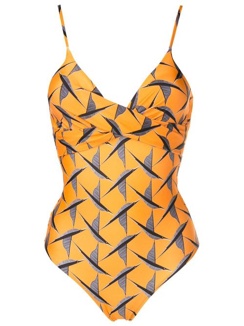Bianca crossover front swimsuit - Orange