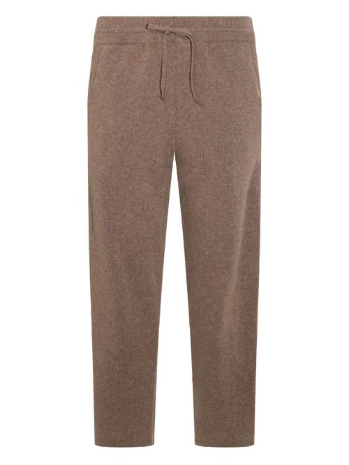 Drawstring-waist trousers - Brown