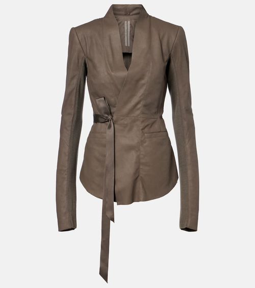 Hollywood virgin wool-trimmed leather blazer