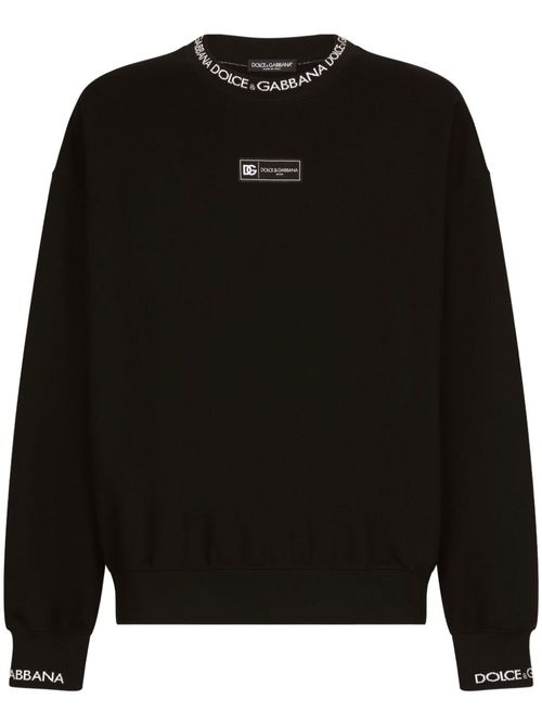Logo-print cotton-blend sweatshirt - Black