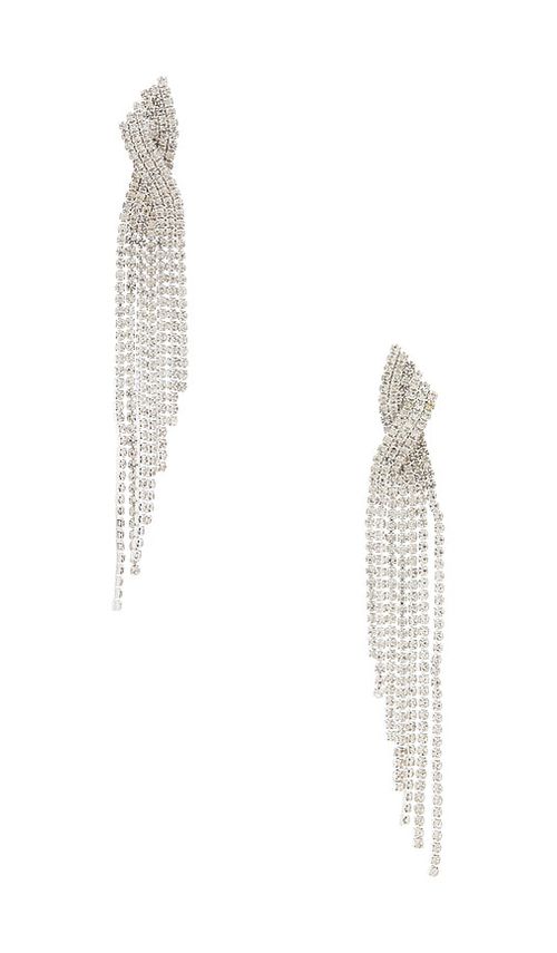Amber Sceats Madrid Earrings in Metallic Silver