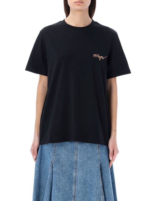 Embroidered Italic Logo T-shirt