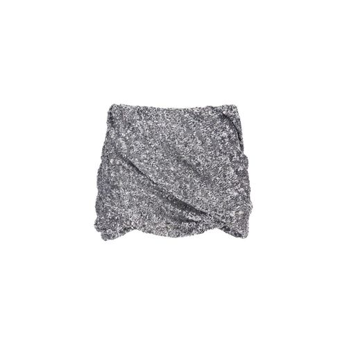 Ladies Grey Sequins Mini Skirt