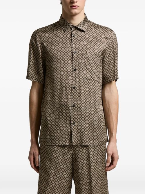 Graphic Print Shirt — Brown