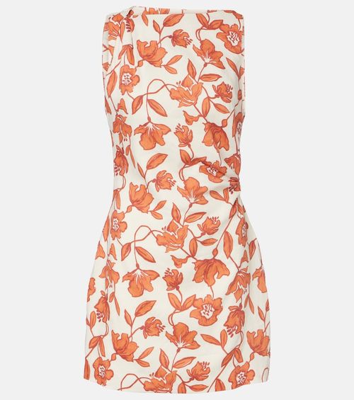 Chloe floral linen-blend minidress