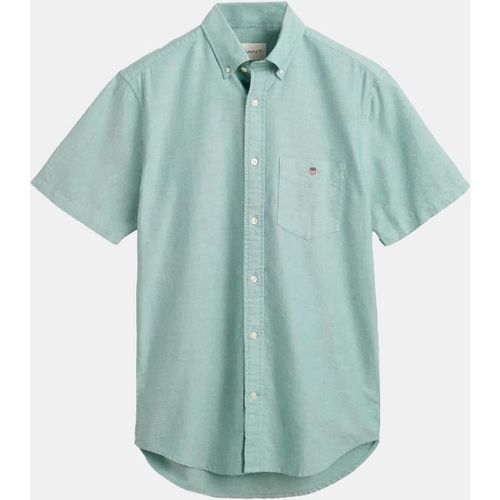 Gant Mens Fit Classic Short Sleeves Oxford Shirt in Green - Sma