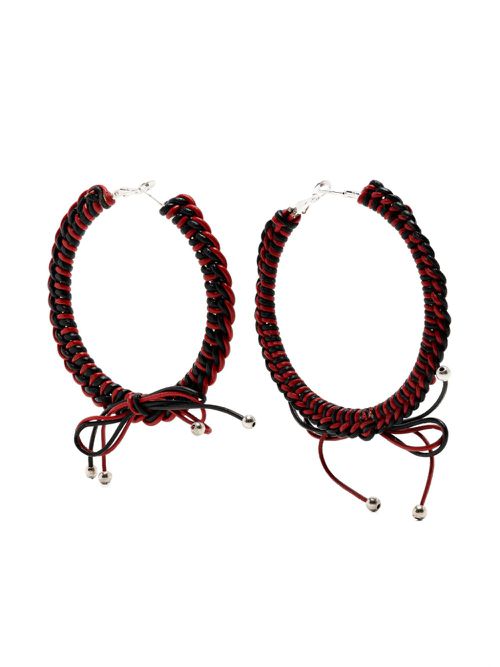 Braided earrings - Red
