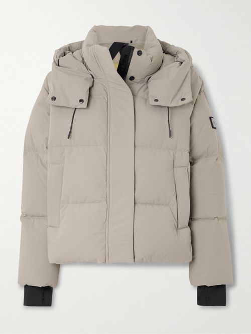 Danna Appliquéd Quilted Hooded Soft-stretch Down Ski Jacket - Gray