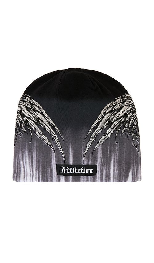 Affliction Tarnished Warrior Beanie in White. a