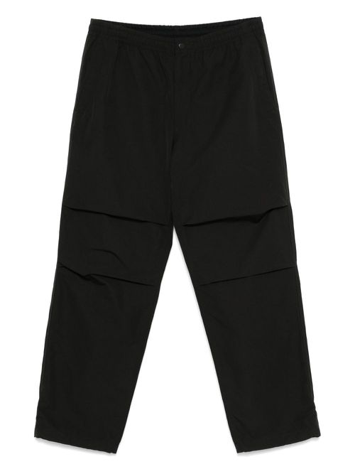 Cotton-blend loose-fit trousers - Black