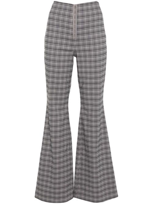 Checked flared trousers - Grey