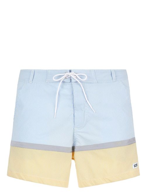 Striped drawstring swim shorts - Blue