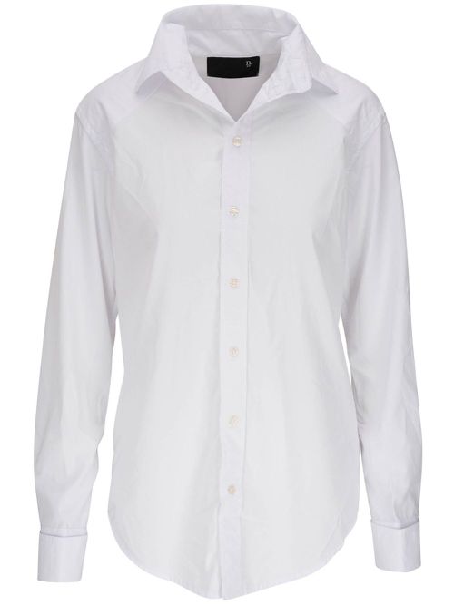 Button-down long-sleeved shirt - White