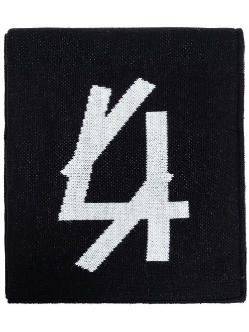 Logo-jacquard scarf - Black