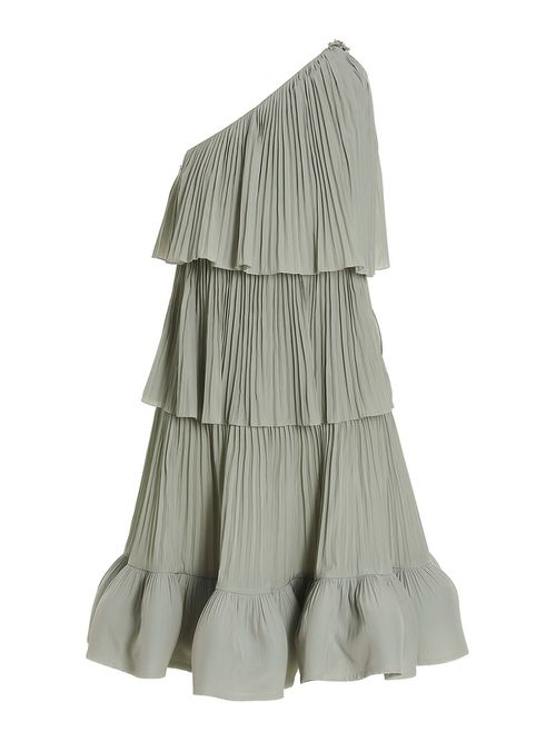 Pleated flounced dress