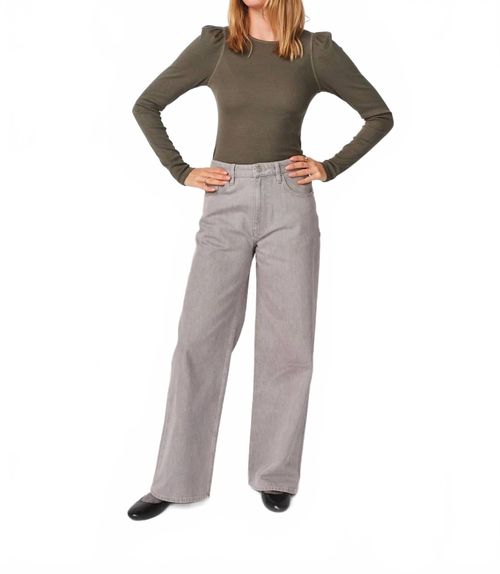 Puff Sleeve Top In Signature Green