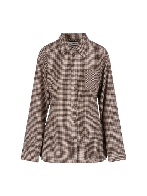Checked Flannel Shirt with Mother-of-Pearl Buttons