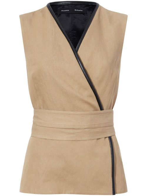 Elliot cotton-blend blouse - Neutrals