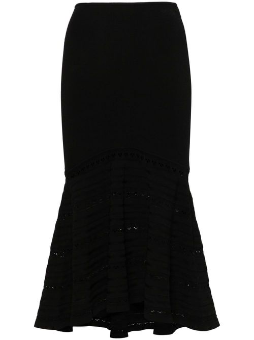 Flared midi skirt - Black