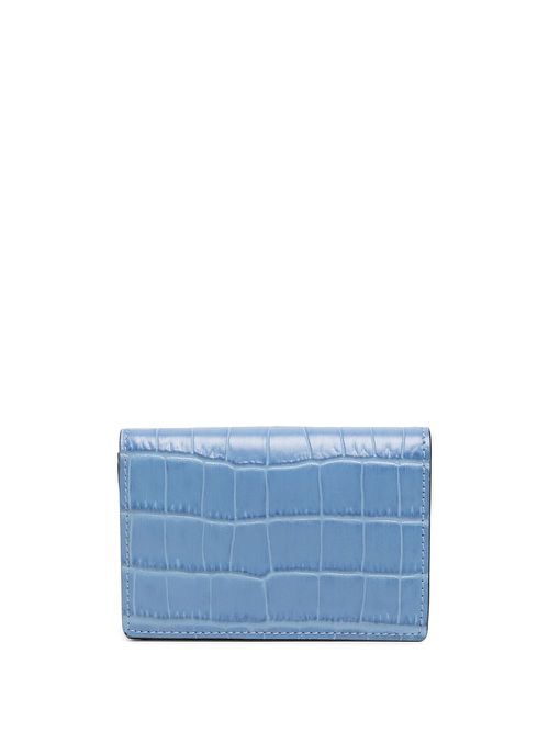 Smythson crocodile-effect leather wallet - Blue