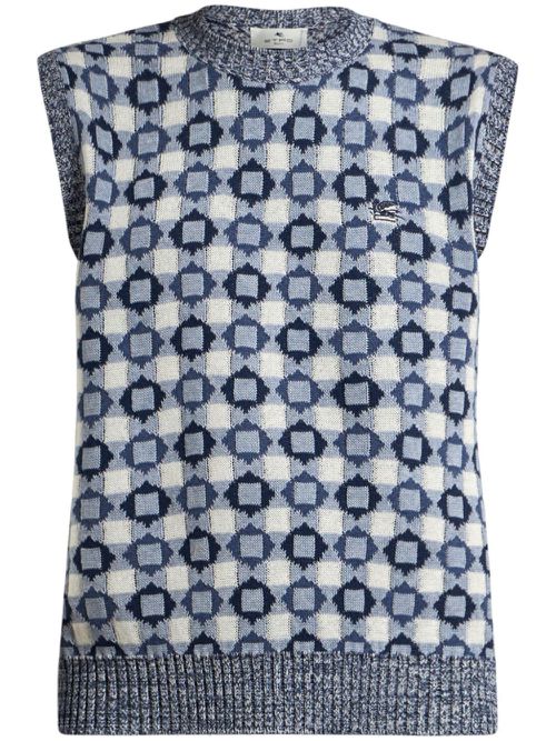 Jacquard vest - White
