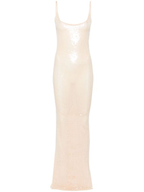 Sequinned slip dress - Neutrals