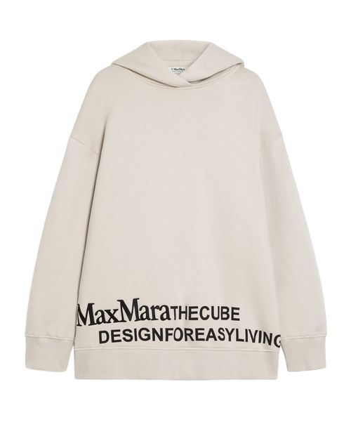 Max Mara The Cube Logo Detailed Long-Sleeved Hoodie