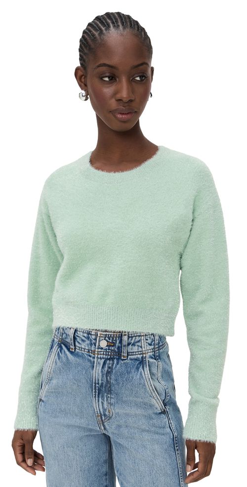 Tinsel Cropped Sweater Mint