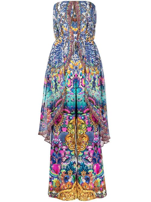 Strapless overlay jumpsuit - Blue