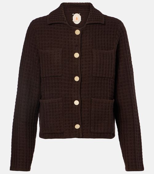 Waffle-knit wool and cashmere cardigan