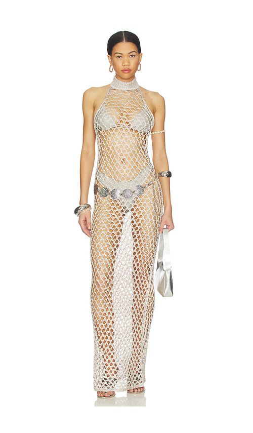 Superdown Chenoa Knit Maxi in Silver. XS also in S