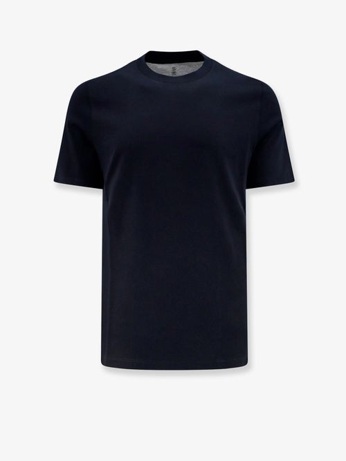 Ribbed Crewneck Cotton T-Shirt — Black