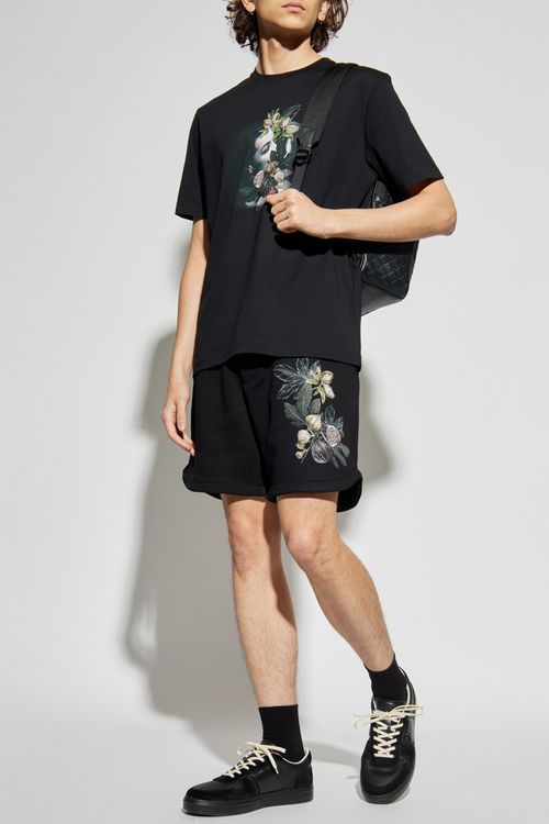 Shorts With Colorful Embroidery, Men's, Black