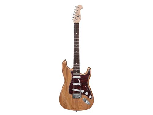 Indio by Cali DLX Plus Solid Ash Electric Guitar with Gig Bag Natural