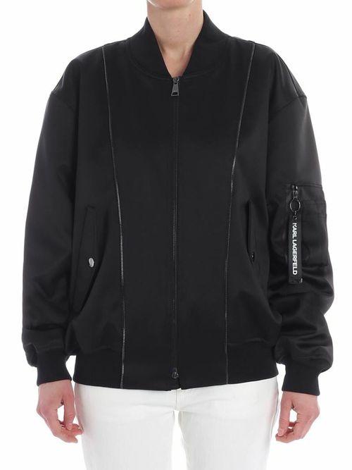 Black oversize bomber