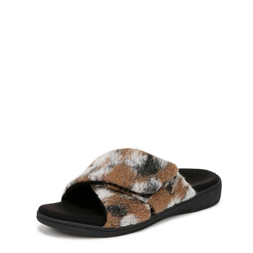 Vionic Women's Relax II Slipper, Brown Multi Camo Felt