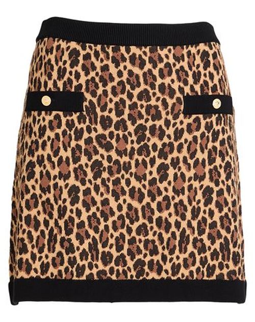 Woman Mini skirt Brown Size 10 Viscose, Cotton, Polyester